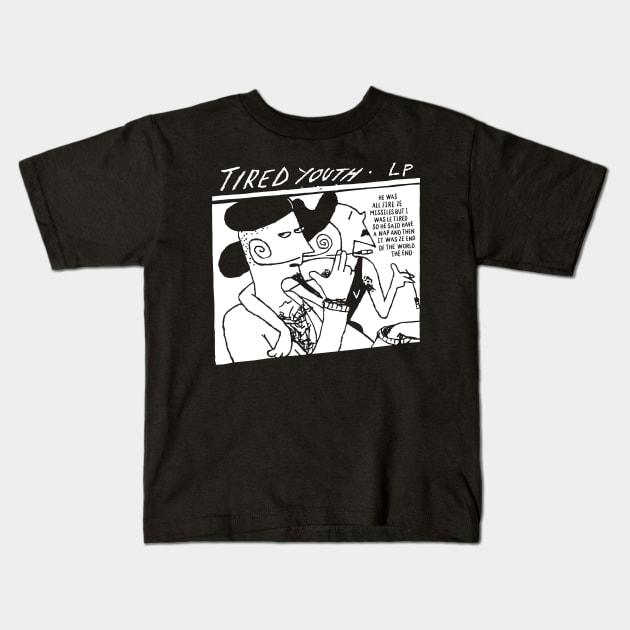 Tired Youth v2 Kids T-Shirt by demonigote